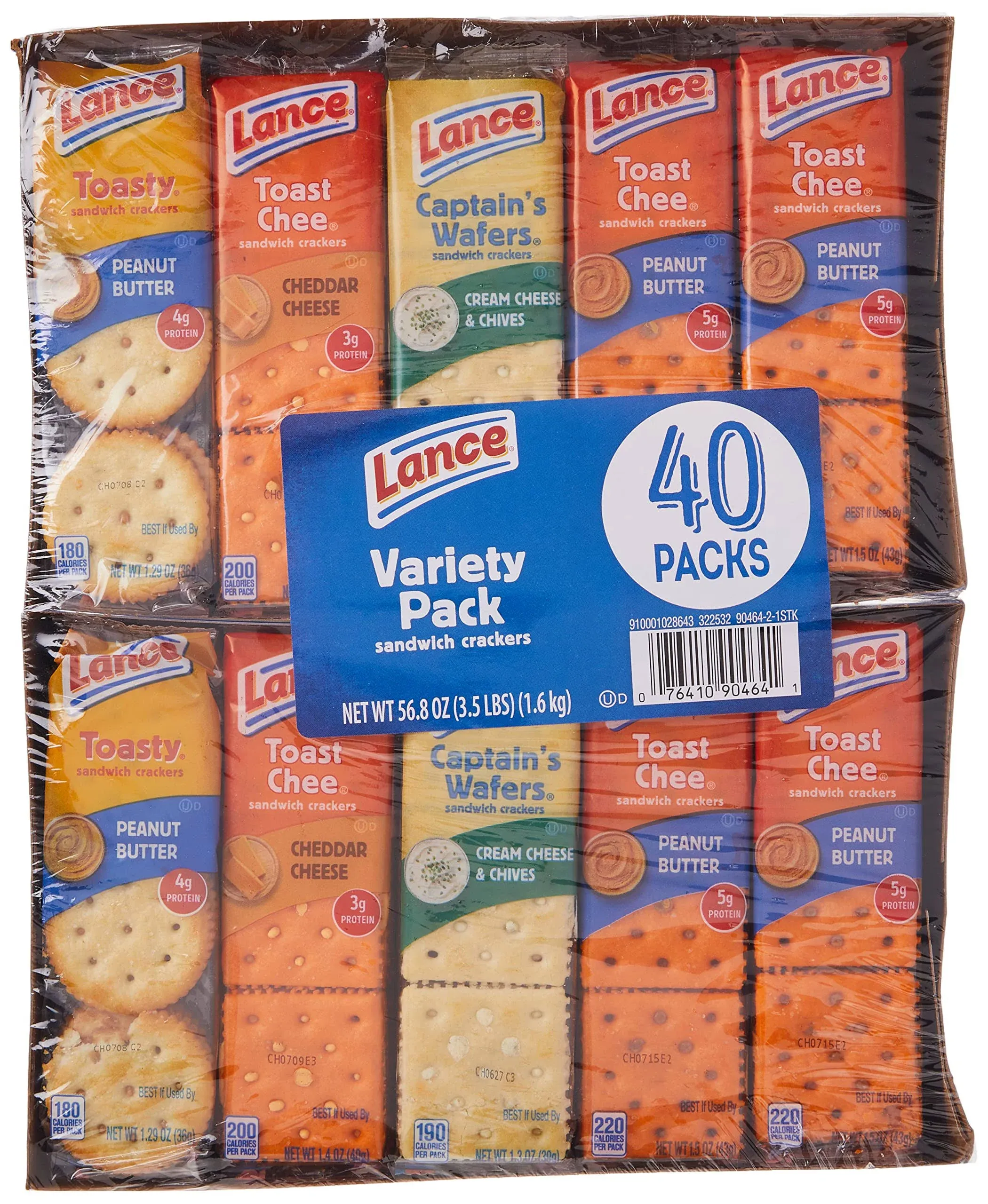 Lance Sandwich Crackers, Variety Pack, 40 Pack - 40 packs, 56.6 oz