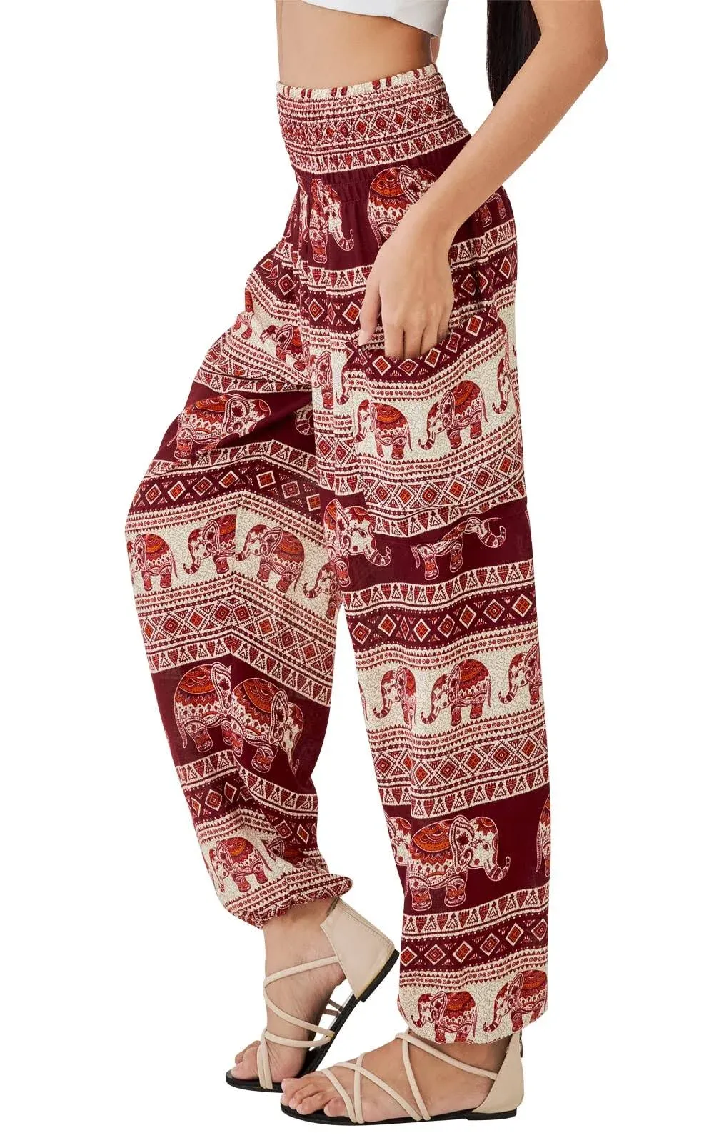 Joob Joob Boho Pants for Women - Hippie Harem Pants Women - Womens Yoga Pants – Comfy Bohemian Flowy Hippie Clothes