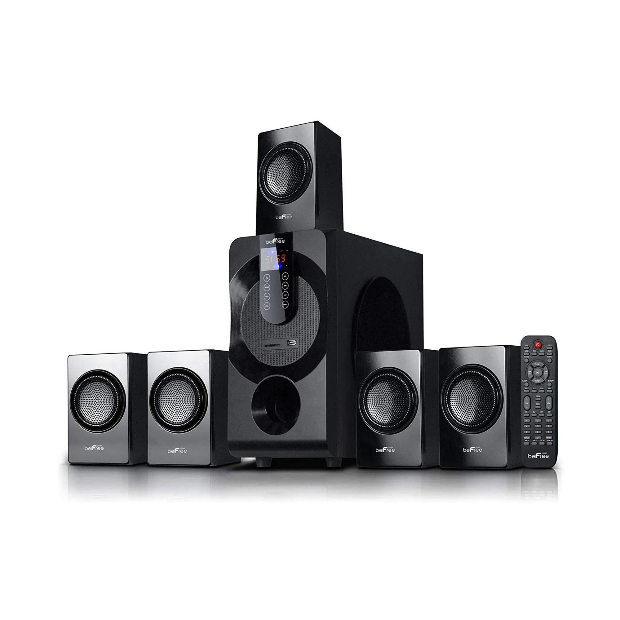 Befree Sound 5.1 Channel Bluetooth Surround Sound Speaker System, Black