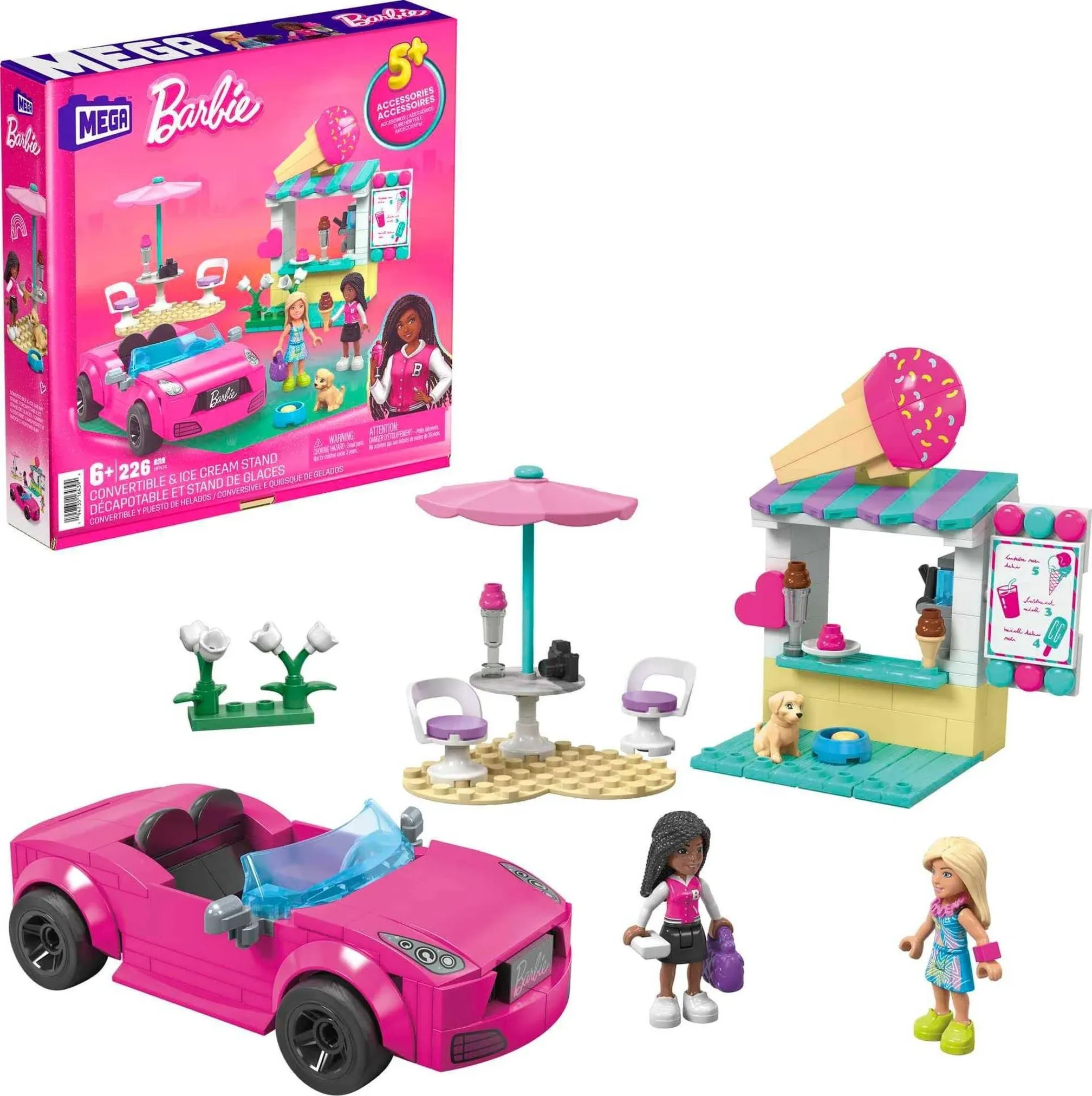 Mega Blocks Barbie Convertible & Ice Cream Stand