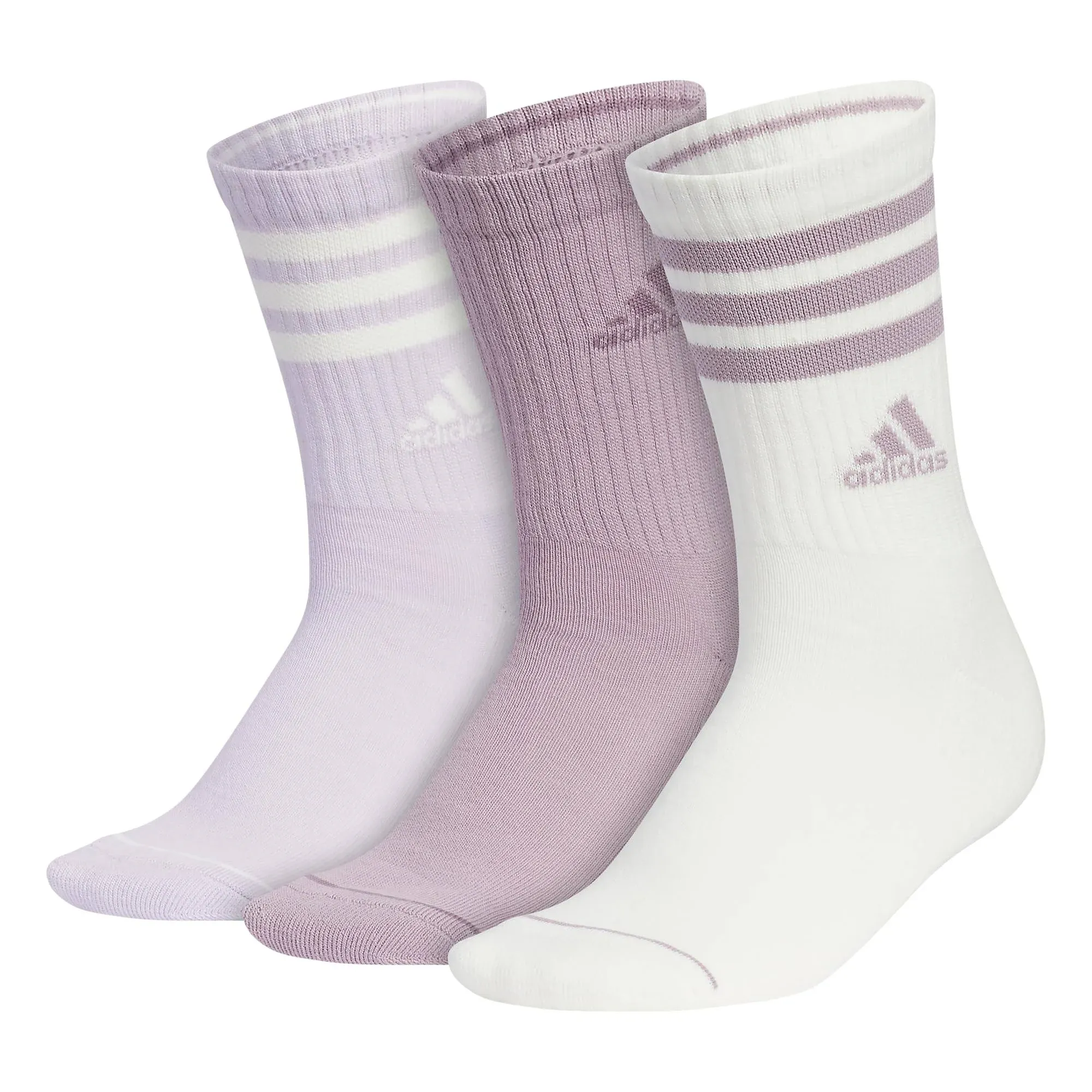 adidas Women's Cushioned 3-Stripe 3.0 3-Pack Crew Socks