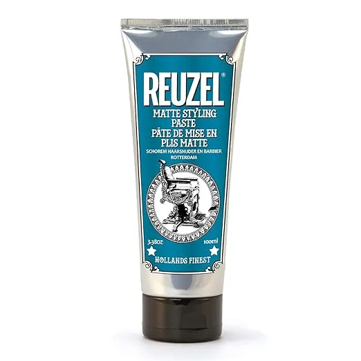 Reuzel Matte Styling Paste For Men, Thick, Full, Pliable Medium Hold, Matte Finish, 3.38 oz