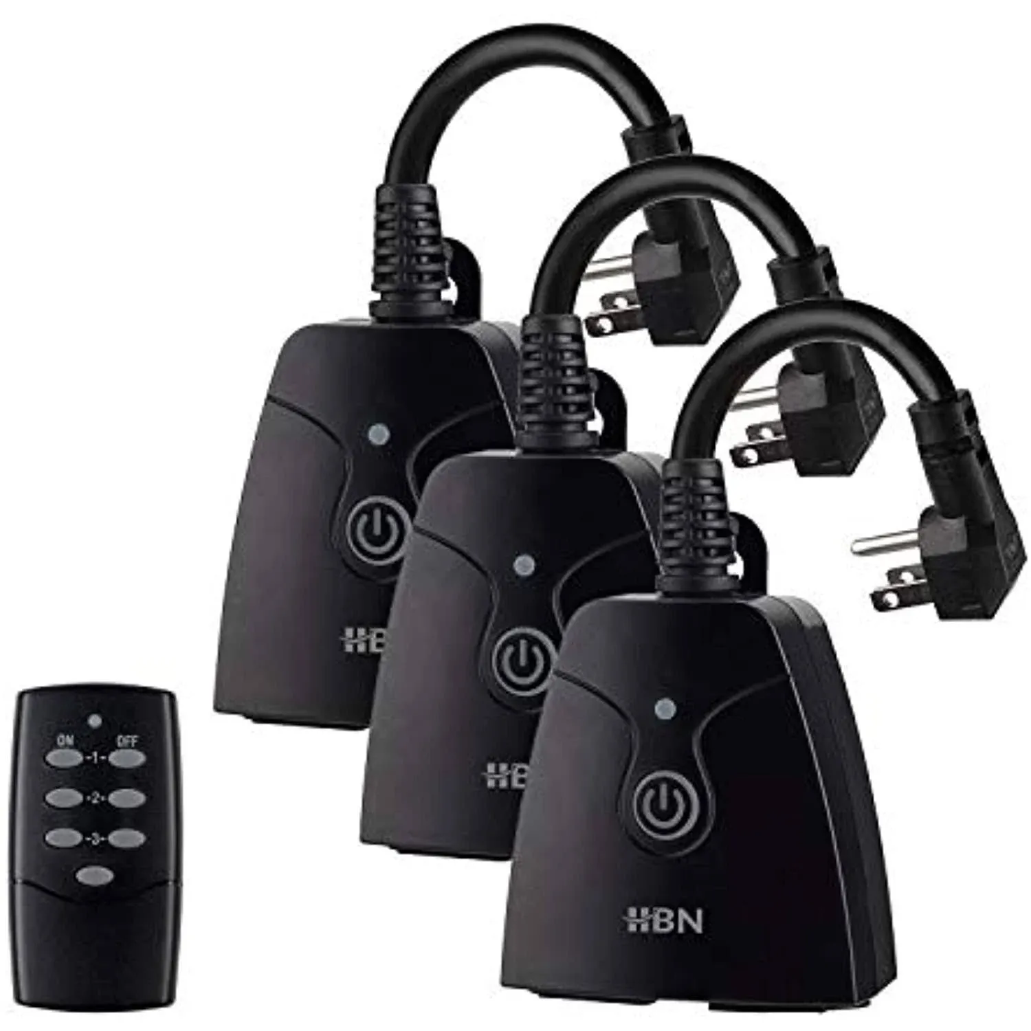 HBN Water Resistant Long Range Wireless Remote Control Electrical Outlet Switch