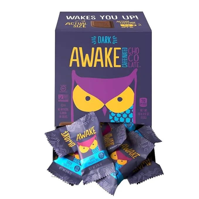 AWAKE Dark Chocolate Candy Bites, 0.48 Oz, 50 Ct