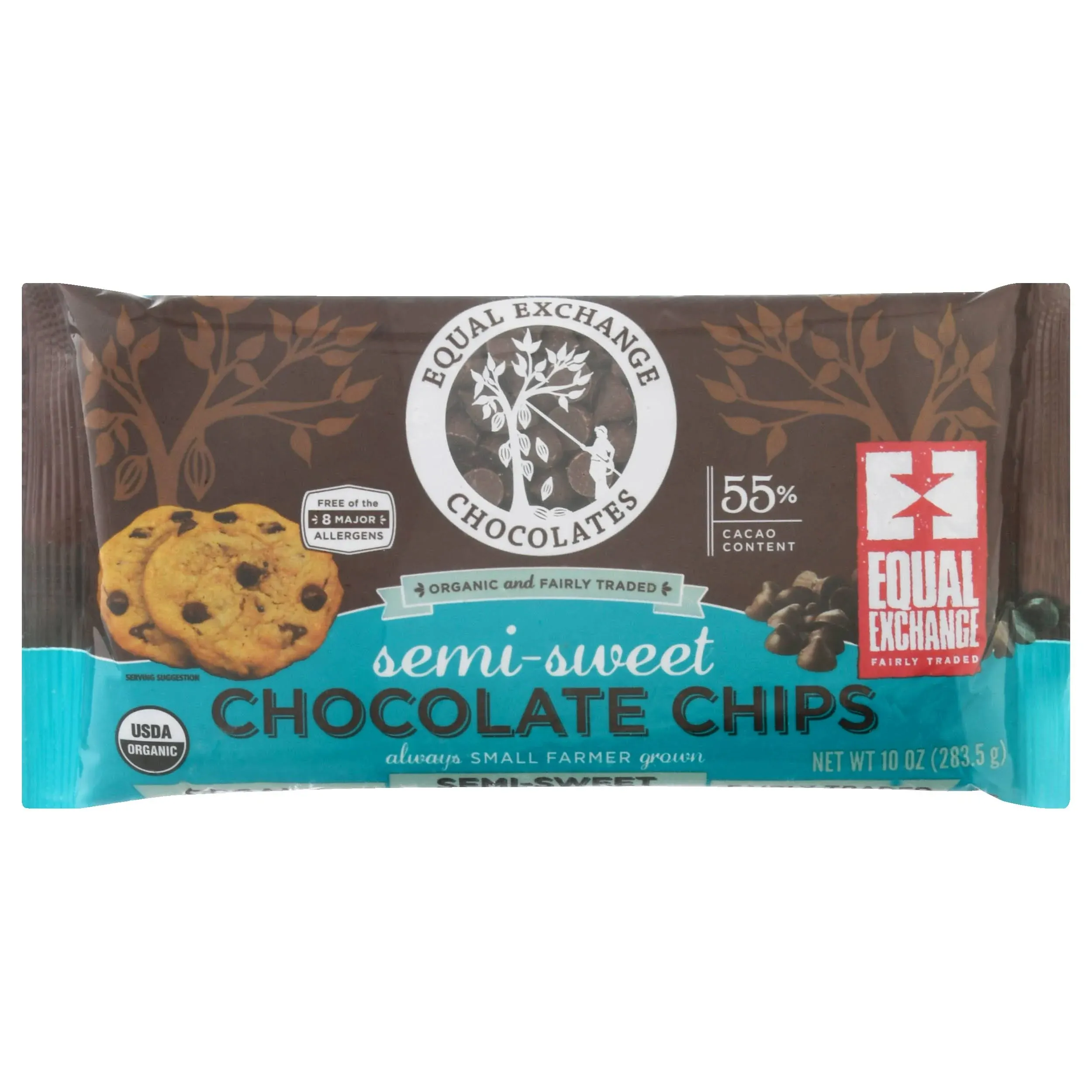 Equal Exchange Chocolate Chips, Organic, Semi-Sweet, 55% Cacao - 10 oz