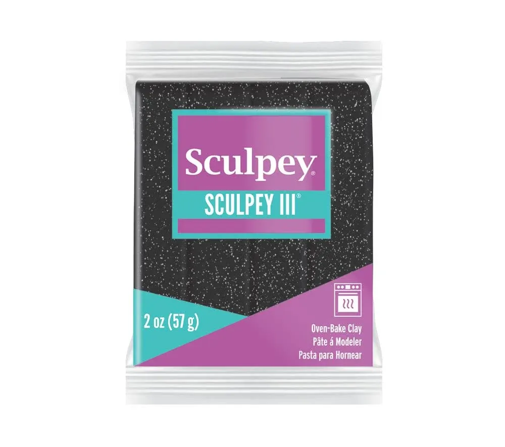 Sculpey III Polymer Clay 2oz Black Glitter