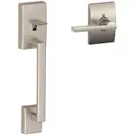 Schlage FE285 CEN/LATxCEN Century Lower Handleset with Latitude Lever & Century Rosette Satin Nickel