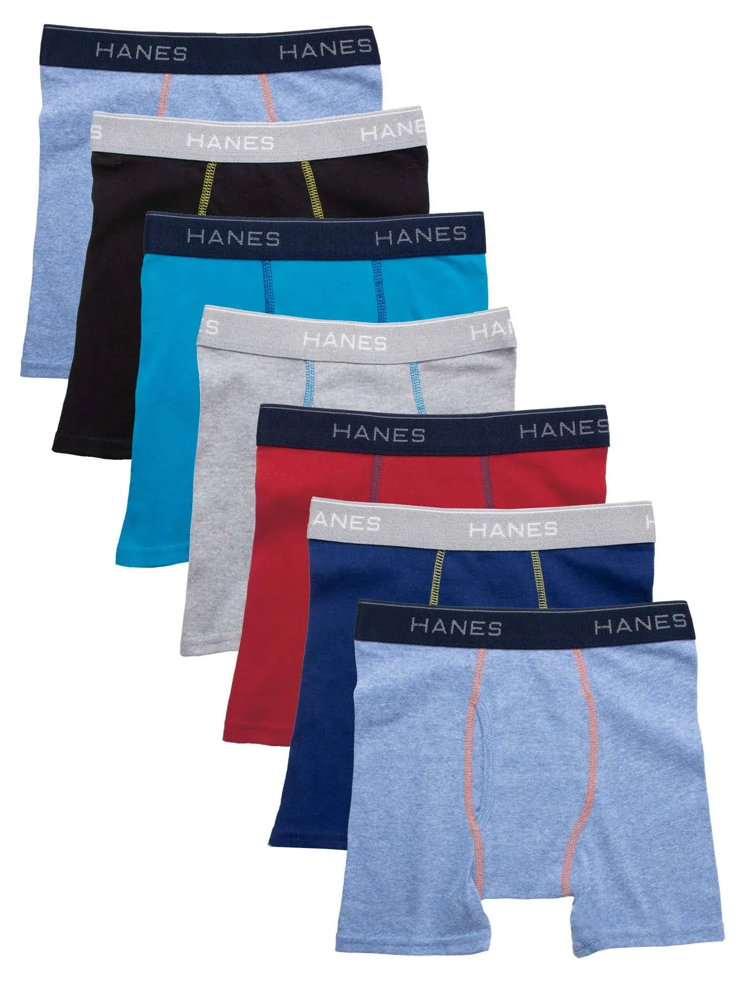 Hanes Boys Underwear, 7 Pack Tagless Boxer Briefs, Sizes S-XL