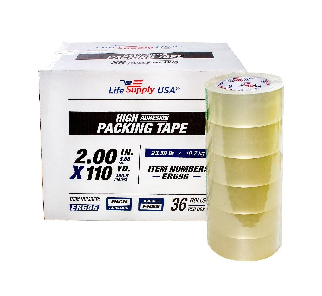 36 Rolls Heavy Duty Packing Tape Shipping Moving Storage Transparent Bubble Free ...