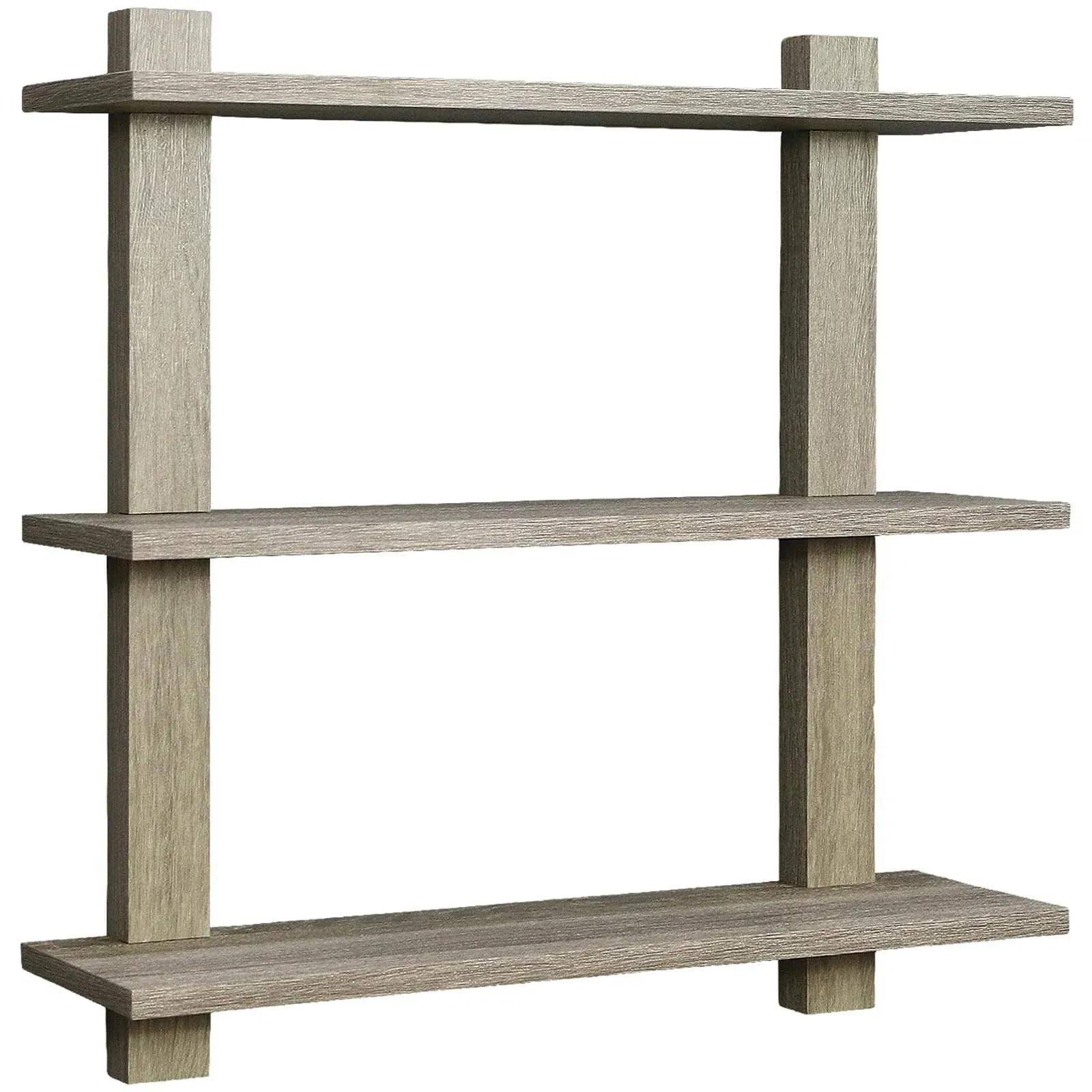 Sorbus 3 Tier Floating Shelves - Grey Wood