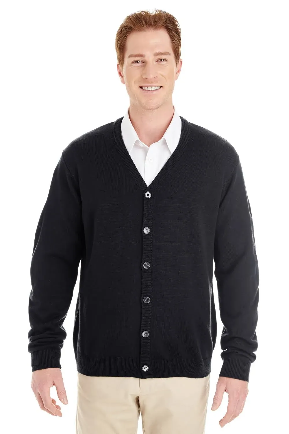 Harriton M425 - Men's Pilbloc V-Neck Button Cardigan Sweater Hunter M