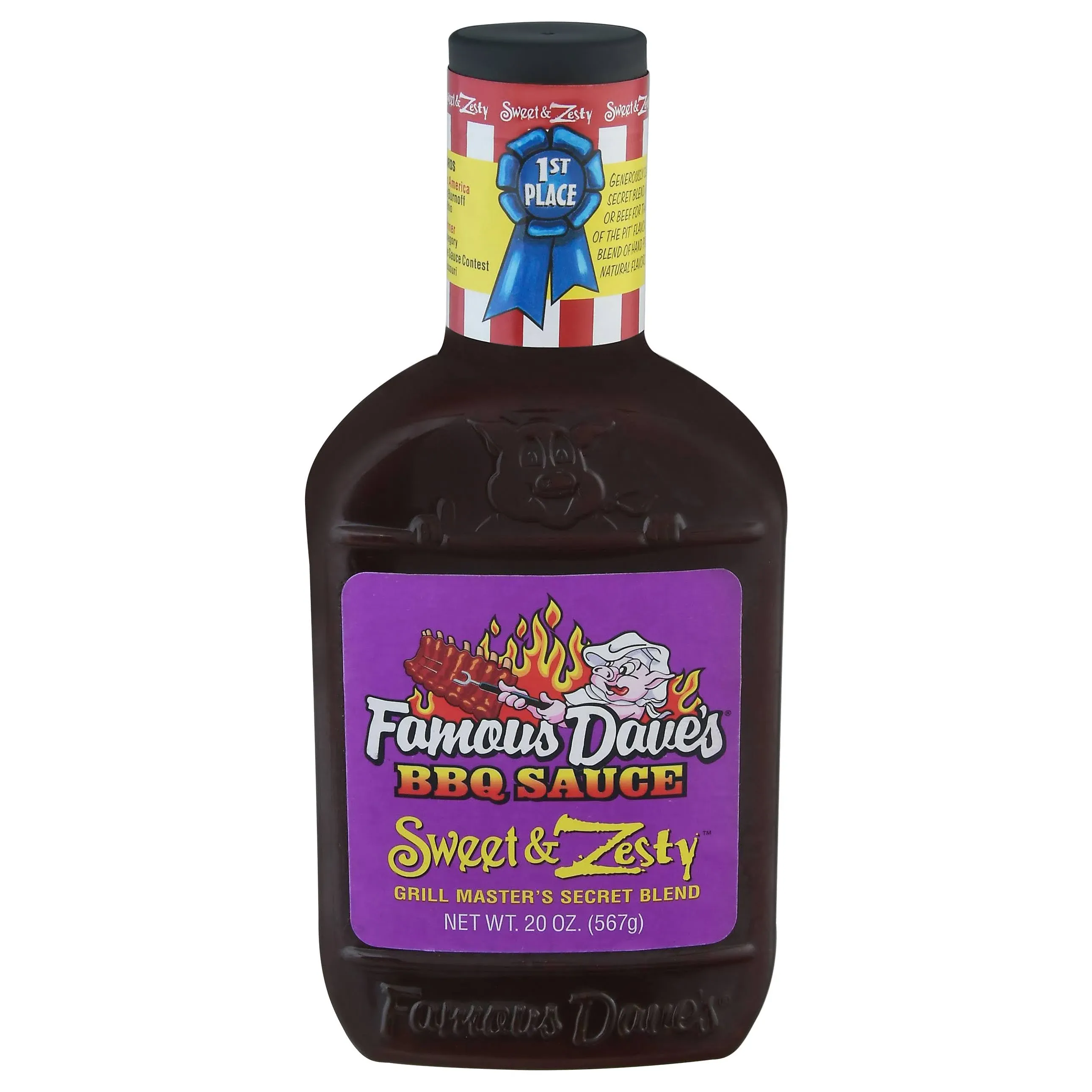 Famous Dave's BBQ Sauce, Sweet & Zesty - 20 oz