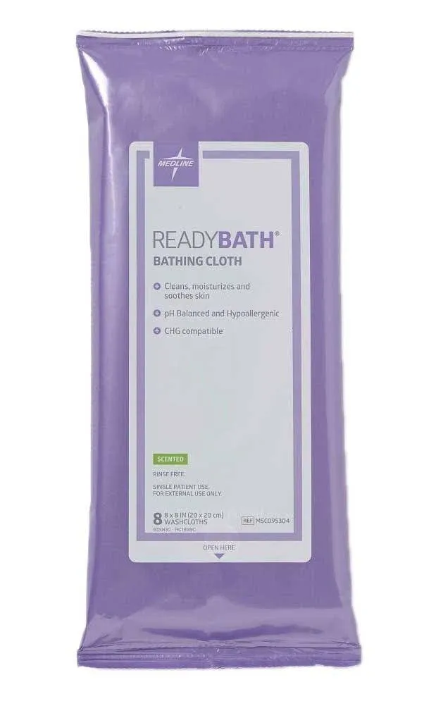 Medline ReadyBath Total Body Cleansing Standard Weight Washcloths