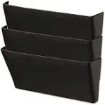 Universal Recycled Wall File Three Pocket Plastic Black