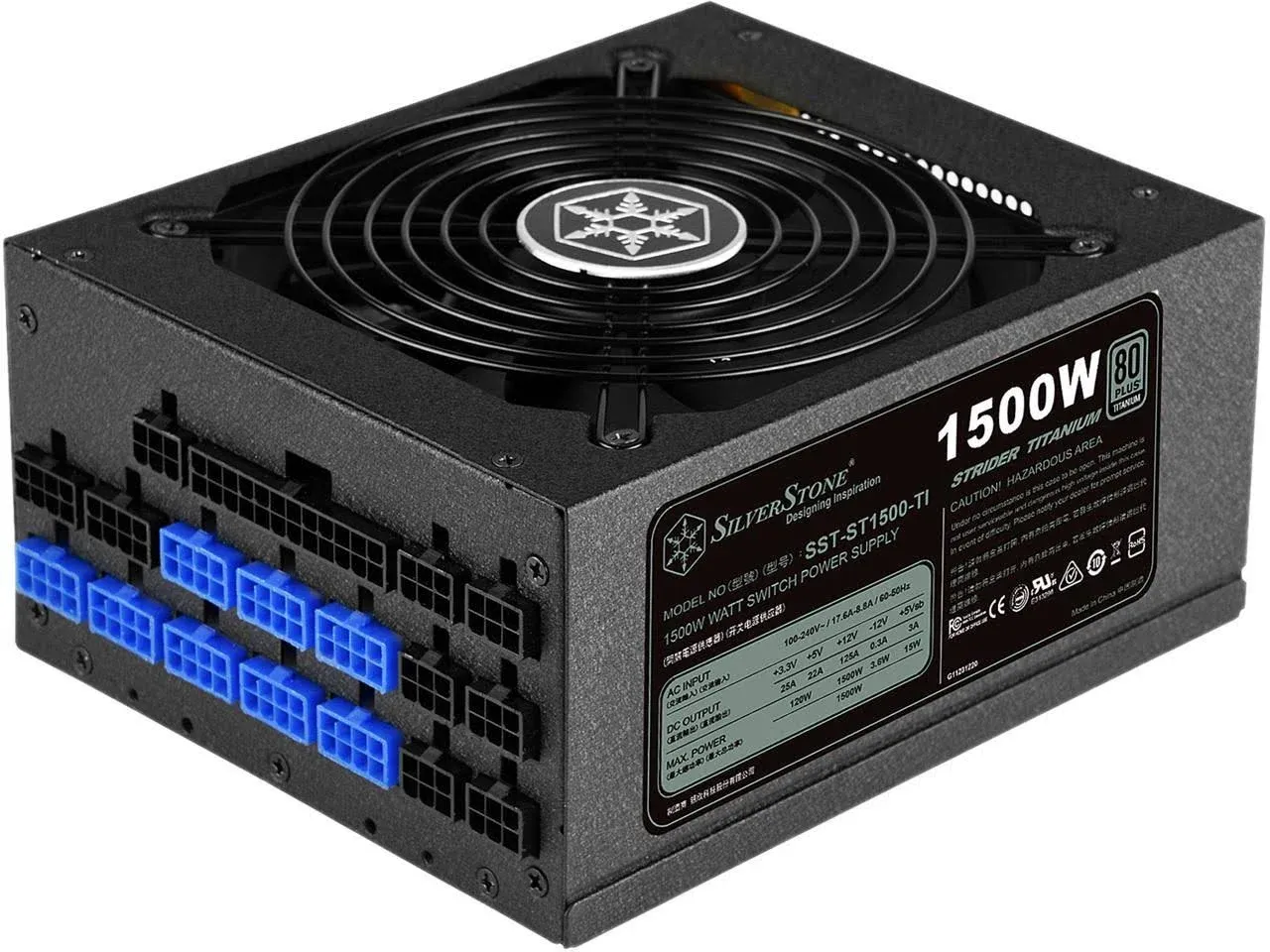 SilverStone PS-ST1500-TI 1500 W ATX12V 80 PLUS TITANIUM Certified Active PFC Power Supply