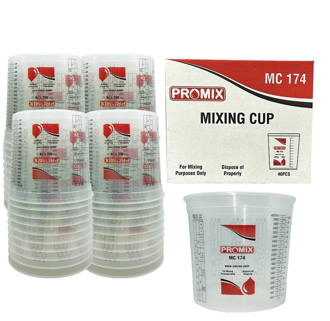 Paint &amp; Epoxy Mixing Cups Buckets - Box of 40 - 174 Ounce (5-Quart)