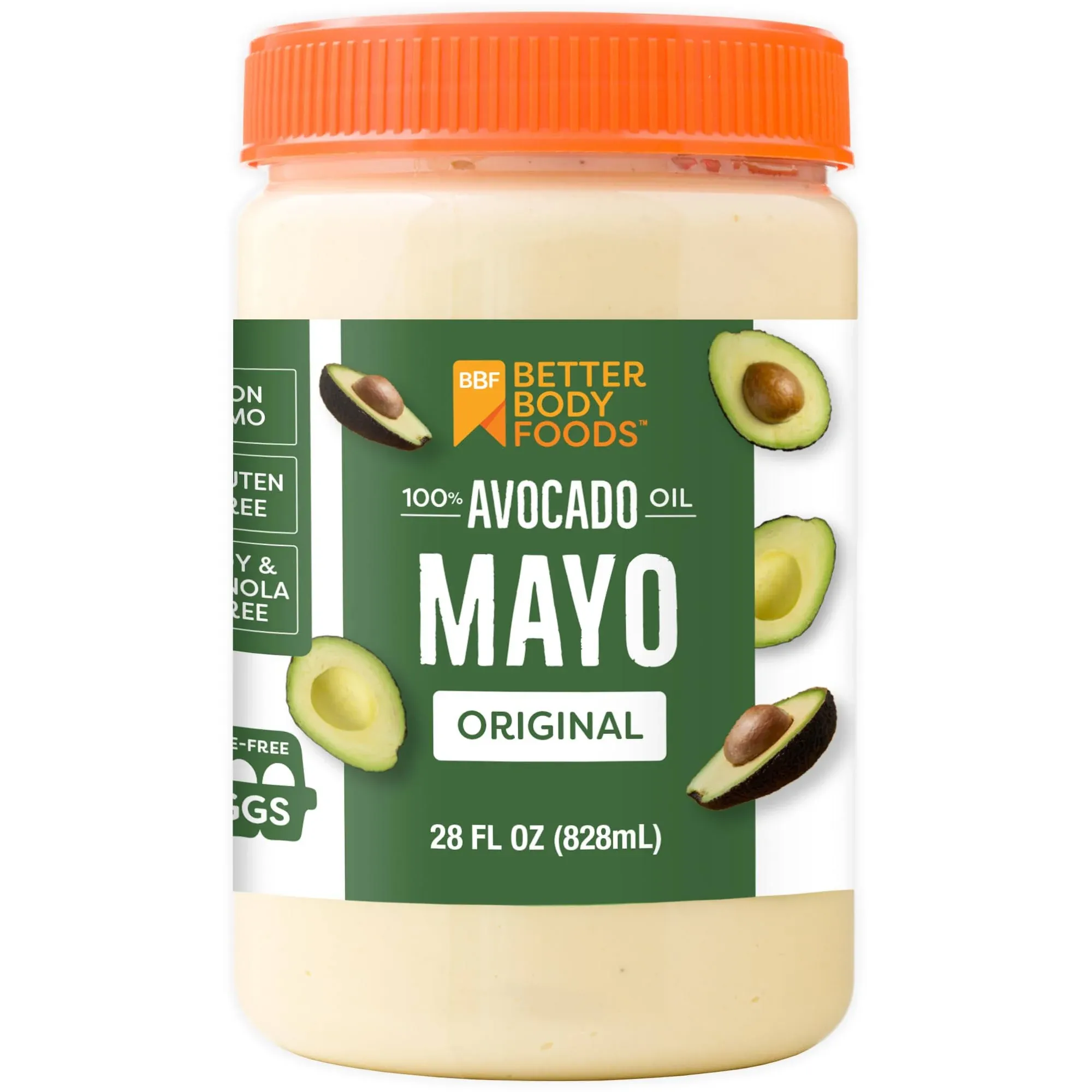 Betterbody Foods Avocado Oil Mayonnaise, Non-GMO Mayo Spread Made with Cage-Free Eggs, Paleo (28 ounces)