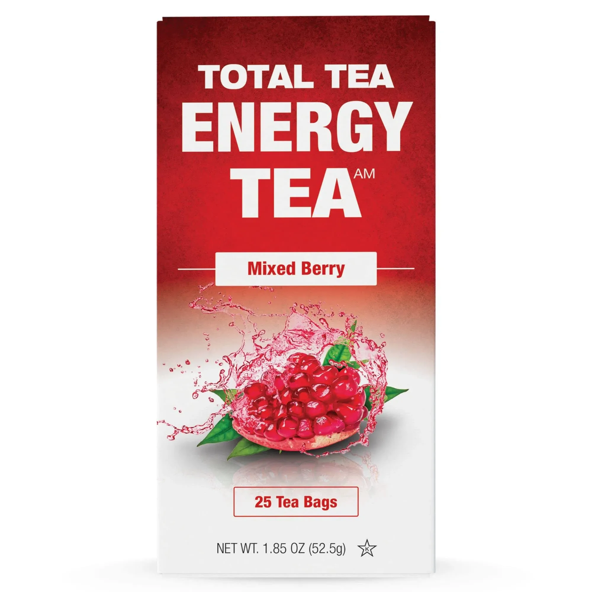 Total Tea Detox Guayusa Energy Tea - All Natural Herbal Caffeinated Tea Cleanse - Energy & Focus - Coffee Substitute - 25 Tea Bags for Men and Women