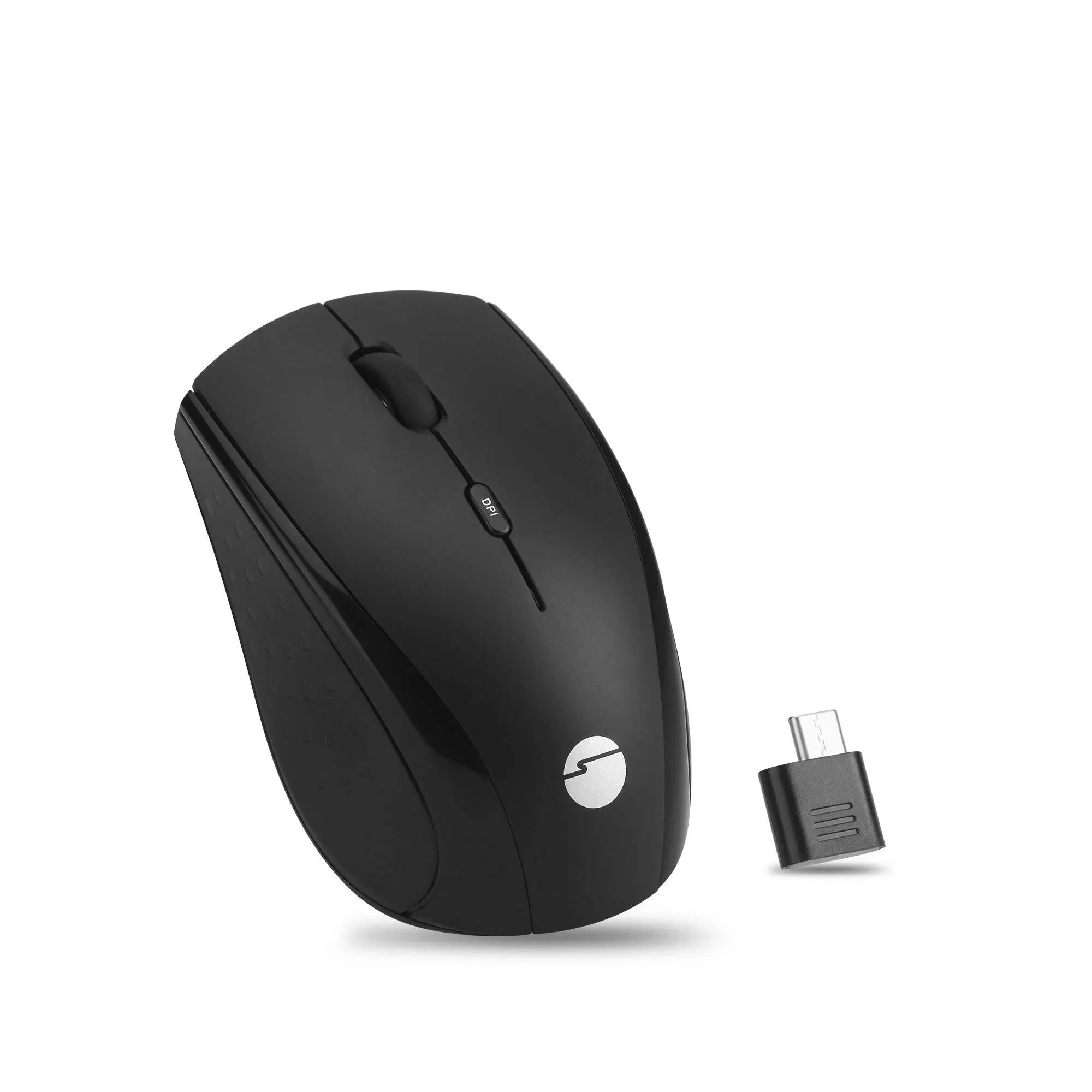 SIIG JK-WR0U11-S1 USB-C Wireless 2.4G 3-Button Mouse, 1600 DPI, Black