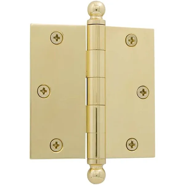 Nostalgic Warehouse 728349 3.5" Ball Tip Residential Square Corners Door Hinge, Satin Nickel