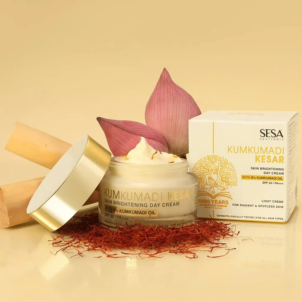 Sesa 8% Kumkumadi Kesar Day Cream 50g Skin Brightening, Ayurvedic Cream FS