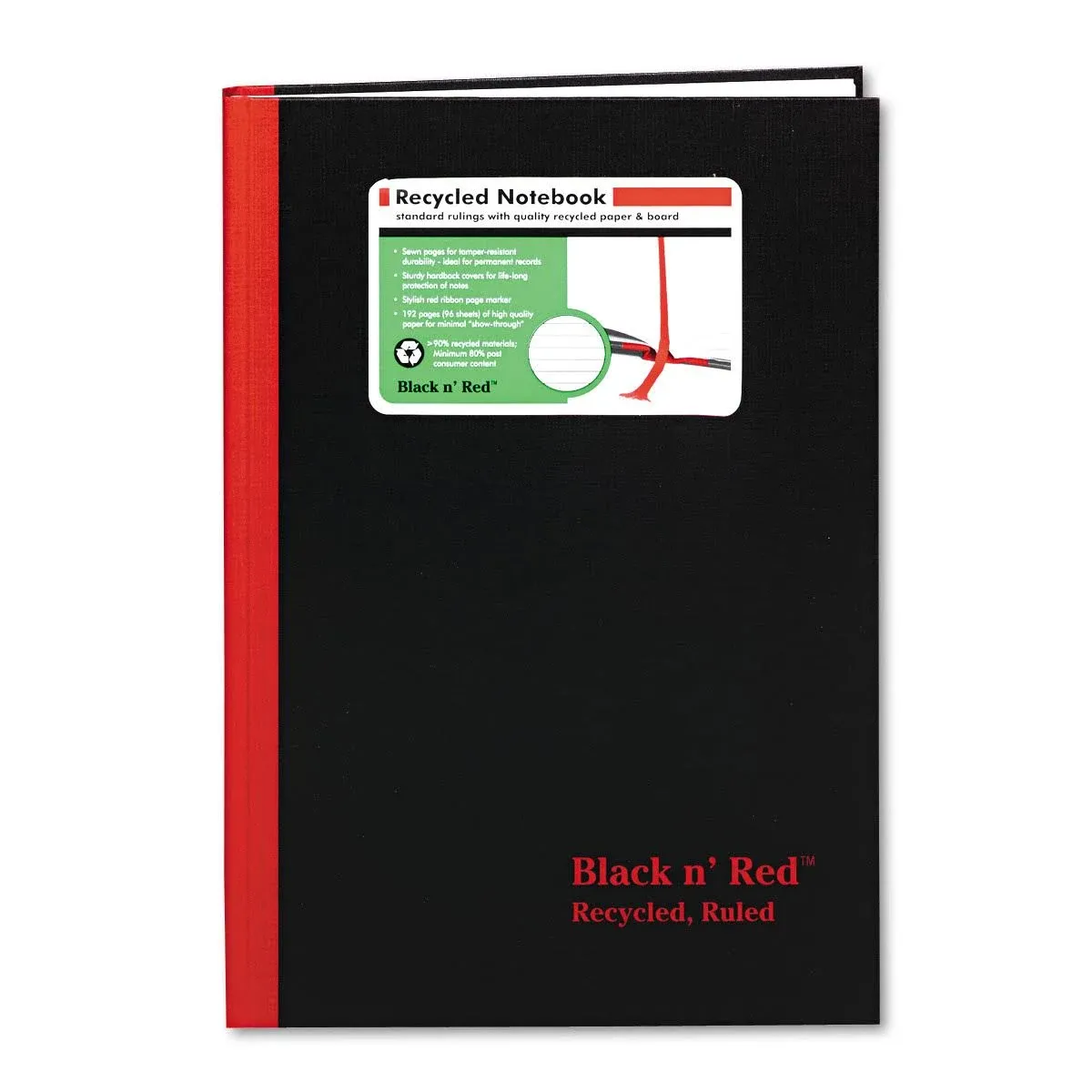 Black N Red Casebound Hardcover Notebook 3-Pack