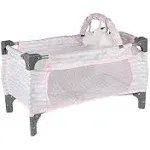 Adora Baby Doll Crib Pink Deluxe Pack N Play 7-Piece Set Fits Dolls Up to 20 Inches, Bed/Playpen/Crib, Changing Table, 3 Clou