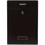 Wall Mounted Locking Vertical Dropbox Mailbox - Safe and Secure (Large) | Made with Galvanized Steel (Black)