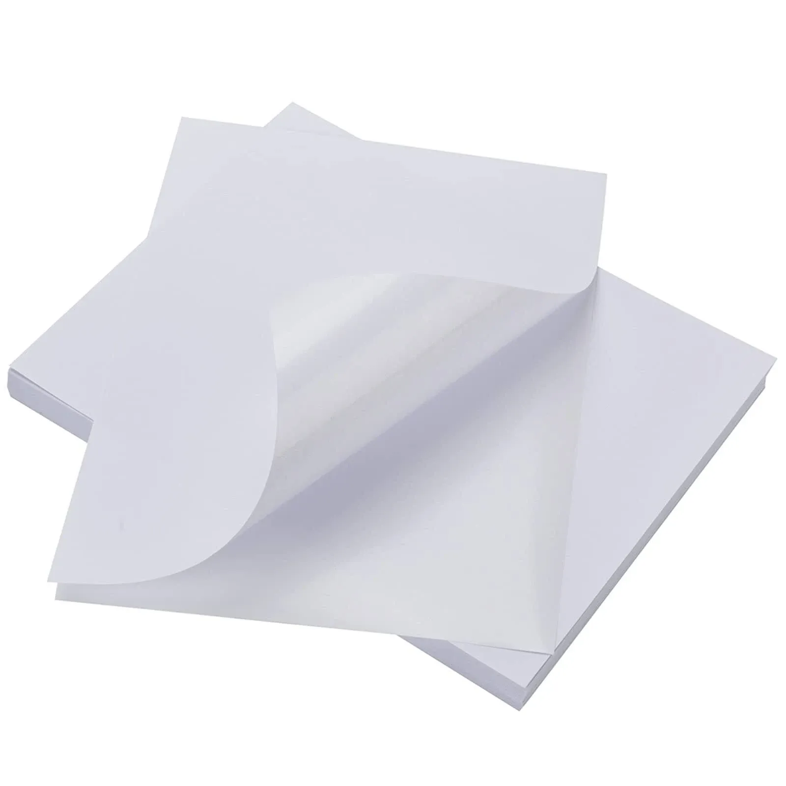 100 Sheets Sticker Labels Full Size 8.5"x11" White Paper for Laser/Ink Jet Printer