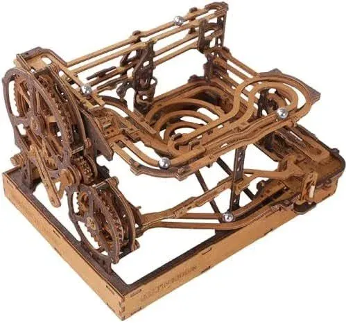 Wooden.City Marble Run 3D Puzzle - European Crafted Wooden Mecahnical Model kit Marble Maze for Self-Assembly - No Glue Required, Ideal for Adults