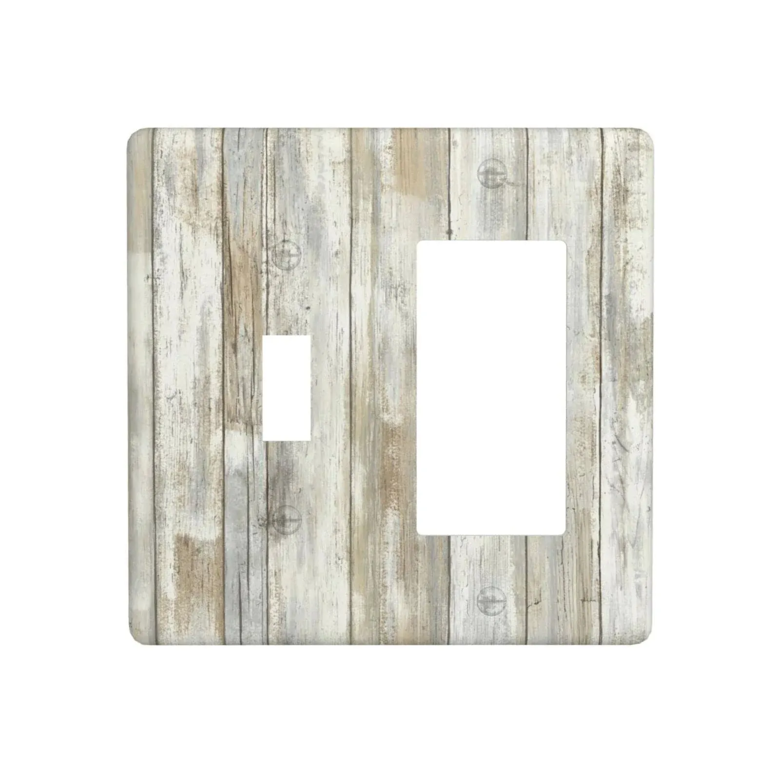 Farmhouse Combination 2 Gang Light Switch Cover Decorative Toggle Rocker Wall...