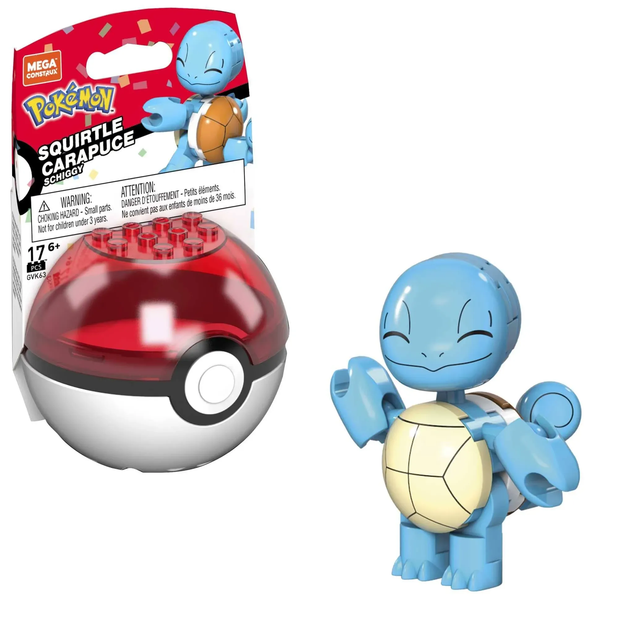 Pokemon Mega Construx 2022 Evergreen Pokeball: Squirtle 25Th Anniversary