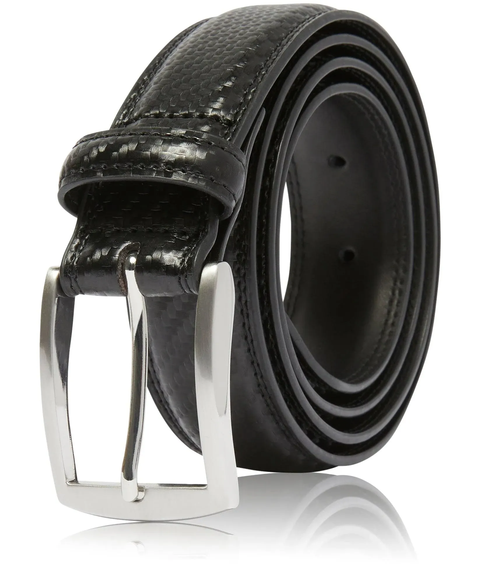 Genuine Leather Belt for Men | Access Denied Black Carbonfiber / 32