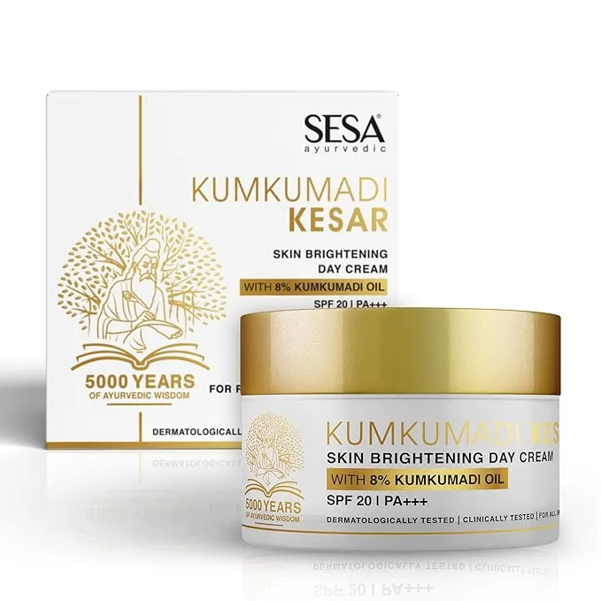 Sesa 8% Kumkumadi Kesar Day Cream 50g Skin Brightening, Ayurvedic Cream FS