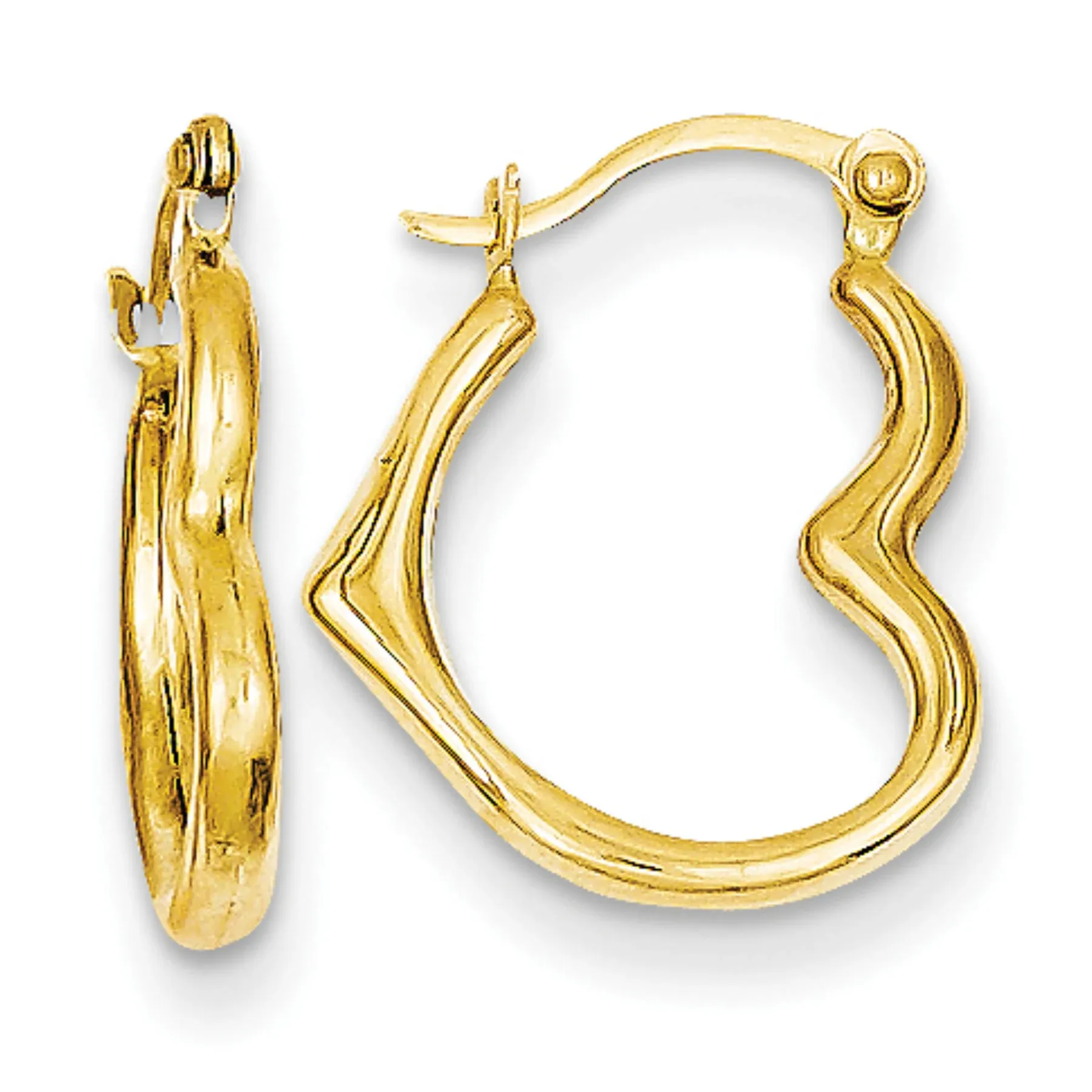 14K Madi K Heart Shaped Hollow Hoop Earrings