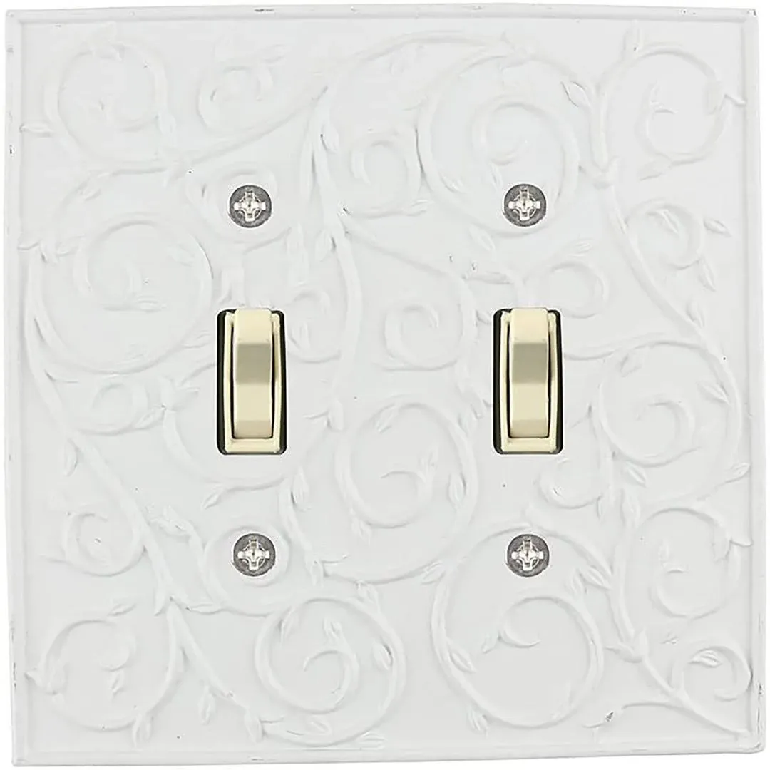 Meriville French Scroll 2 Toggle Wallplate, Double Switch Electrical Cover Plate ...