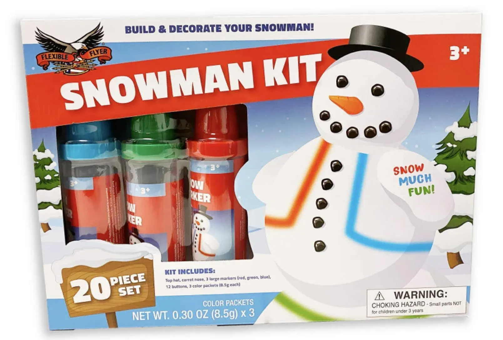 Snowman Kit Build &amp; Decorate Your Own 20-Pieces by Flexible Flyer NEW