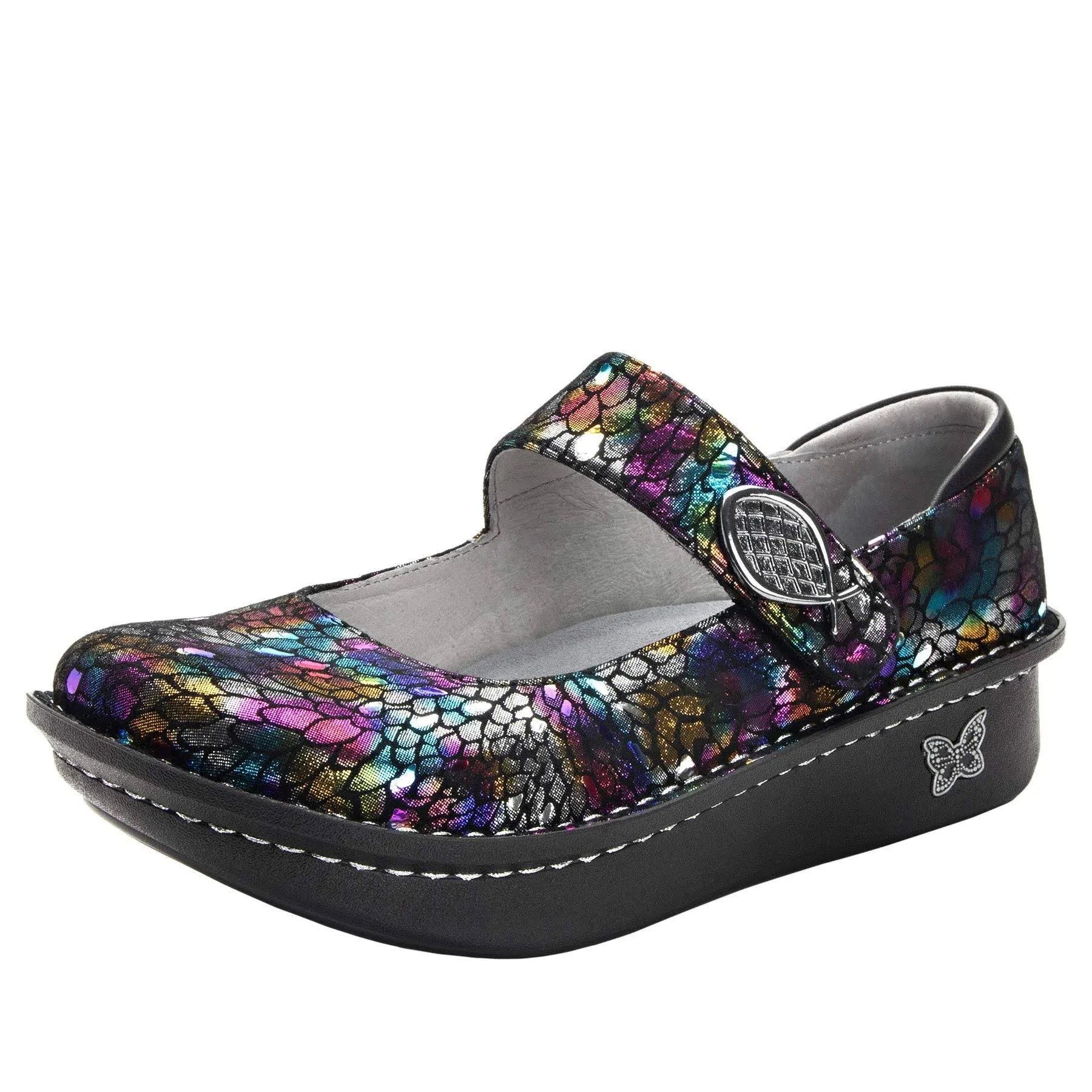 ALEGRIA Paloma Finch; PAL-219 Multicolor Bird Print Mary-Jane Comfort Shoes ~ 39