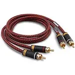 Primeda Auidophile 2RCA male to 2RCA male Stereo Audio Cable,Gold Plated | 4N Oxgen-Free Copper Core (2.5 Feet (0.75M))