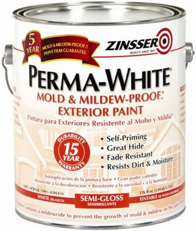 Zinsser Perma-White Exterior - 1 Gallon - SEMI-Gloss 