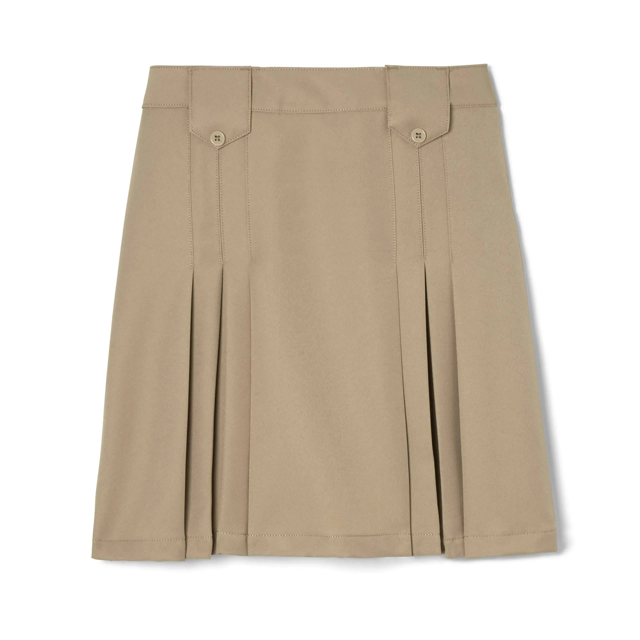 French Toast Girls 7-20 Front Pleated Skirt with Tabs 18 / Khaki