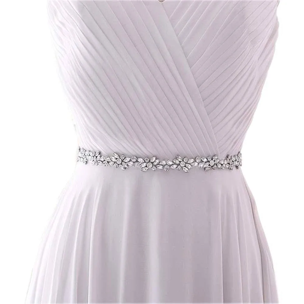 HONGMEI Women's Thin Rhinestone Bridal Belt