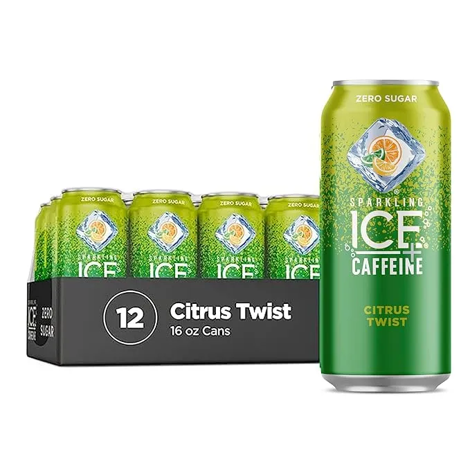 Sparkling Ice Caffeine Sparkling Water + Caffeine, Tea & Lemonade, 16oz Cans (Pack of 12): Tea & Lemonade 12 pack