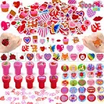 JOYIN 700+ Pcs Valentines Day Party Favor Supplies Craft Set, Foam Stickers for Kid, Tattoos, Stampers & Stickers for Decorations, Photo Props, School Classroom Holiday Exchange Game Prizes, Art Craft