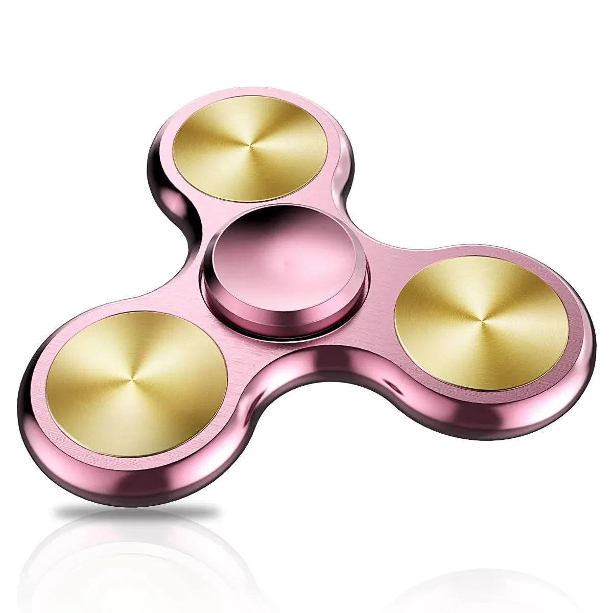 ATESSON Fidget Spinner Toy Ultra Durable Stainless Steel Bearing High Speed Precision Metal Material Hand Spinner Focus Anxiety Stress Relief Boredom Killing Time Toys Rose Gold