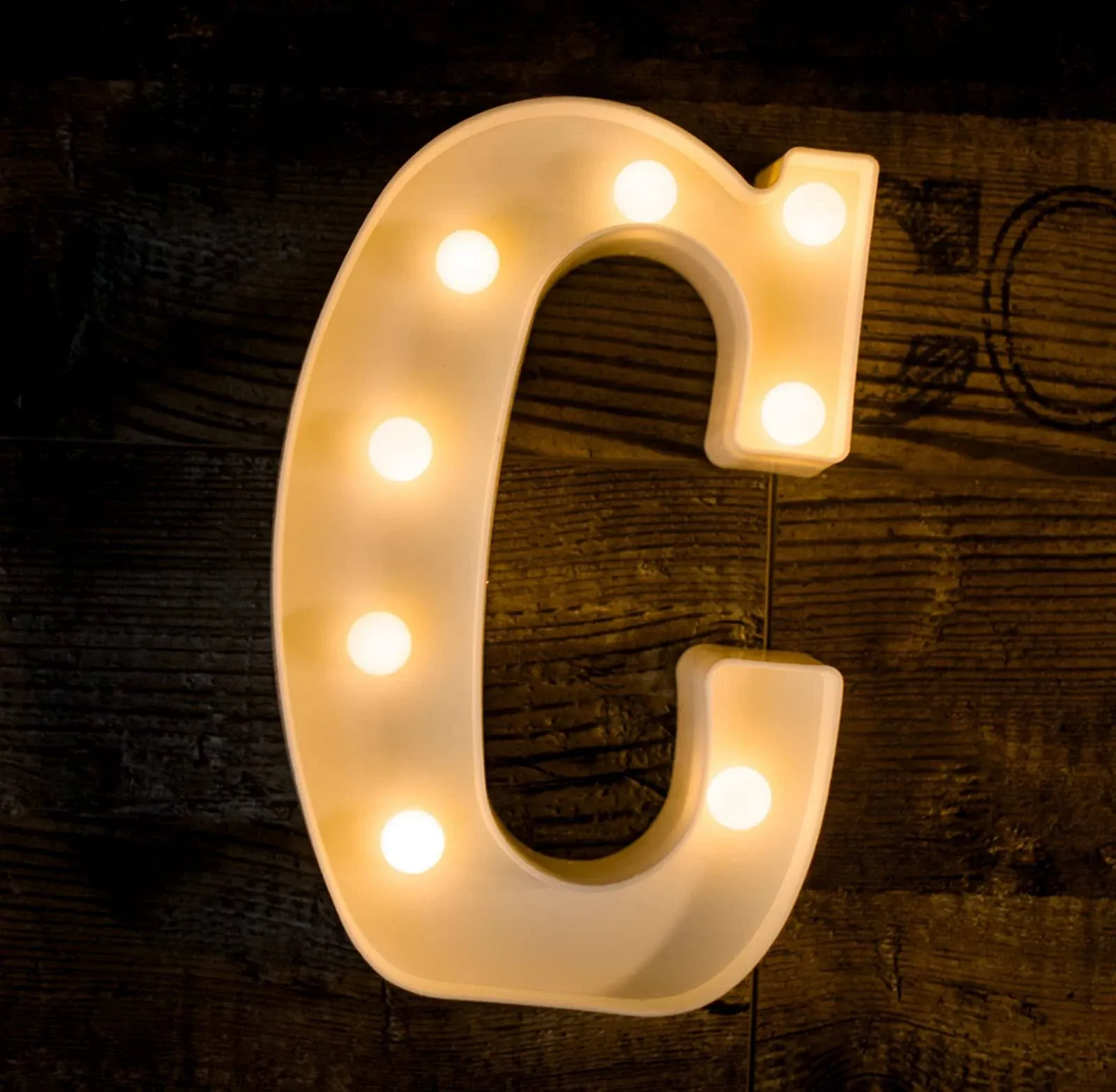 Foaky LED Letter Lights Sign Marquee Light Up Letters Sign for Night Light Wedding/Birthday Party Battery Powered Christmas Lamp Home Bar Decoration(C)