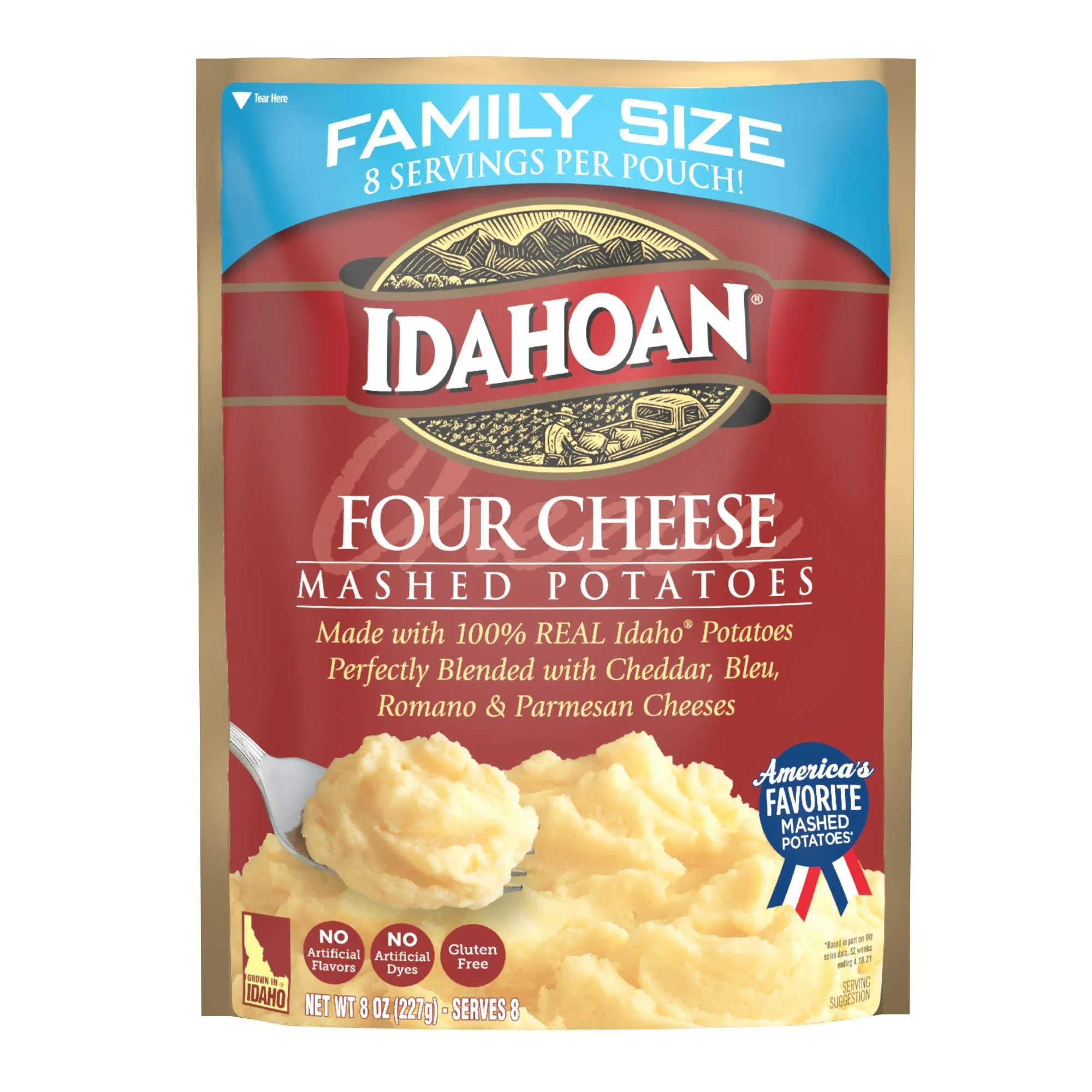 (2 pack) Idahoan Four Cheese Mashed Potatoes Family Size, 8 oz (8 Serving)