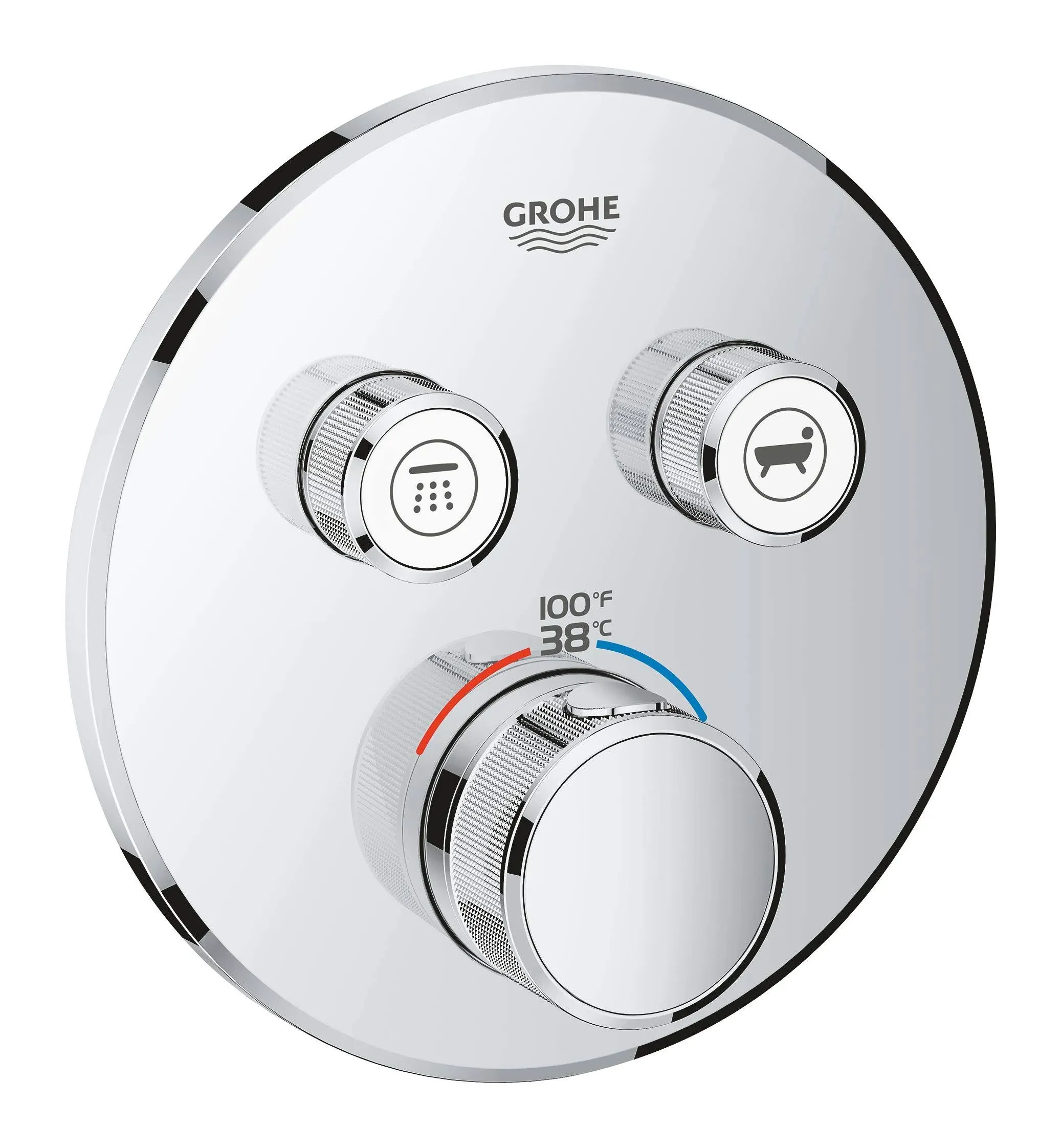 Grohe 29137000 Grohtherm Chrome Dual Function Thermostatic Valve Trim