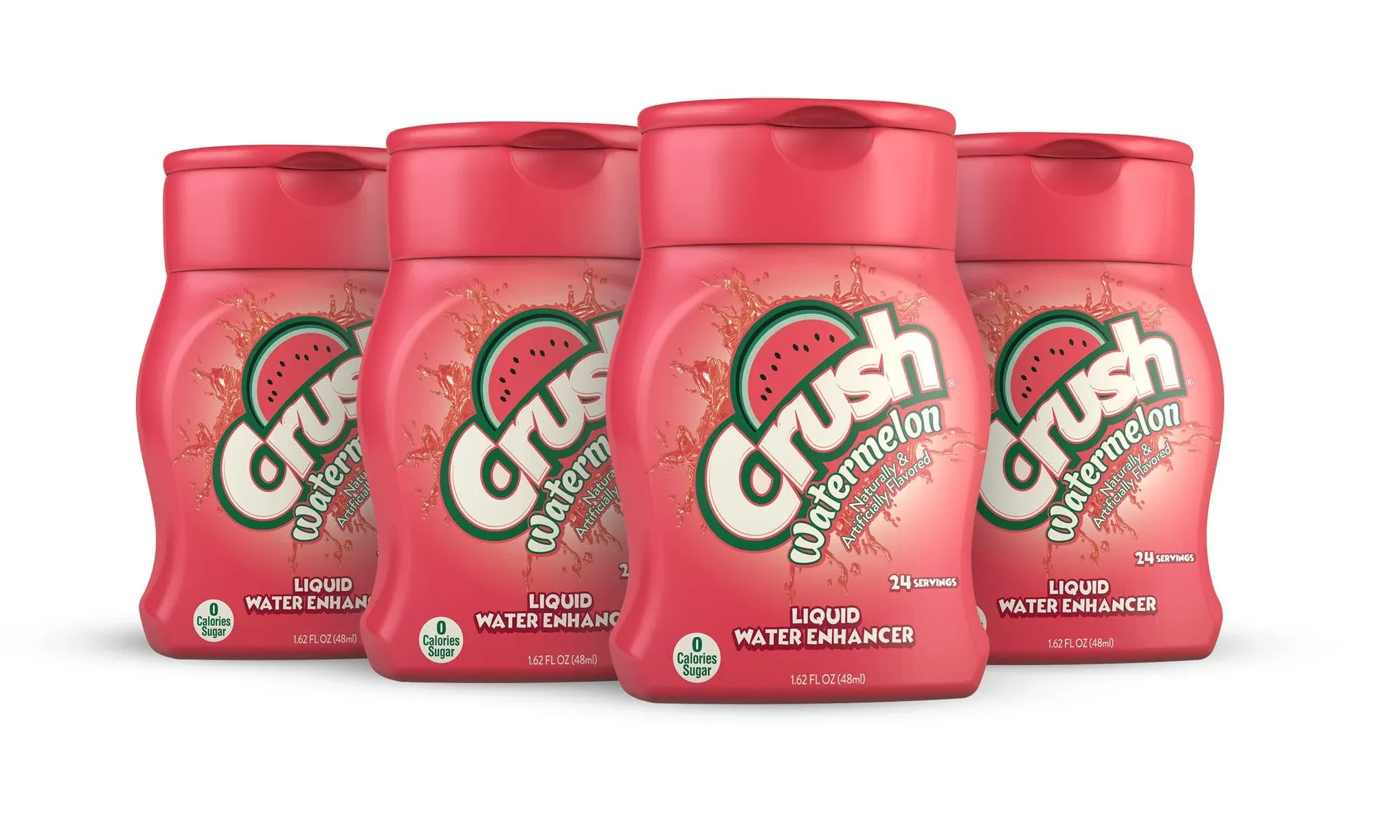 CRUSH Crush, Watermelon, Liquid Water Enhancer – New, Better Taste (4 Bottles, Makes 96 Flavored Water Drinks) 1.62 Fl Oz (Pack of 1)