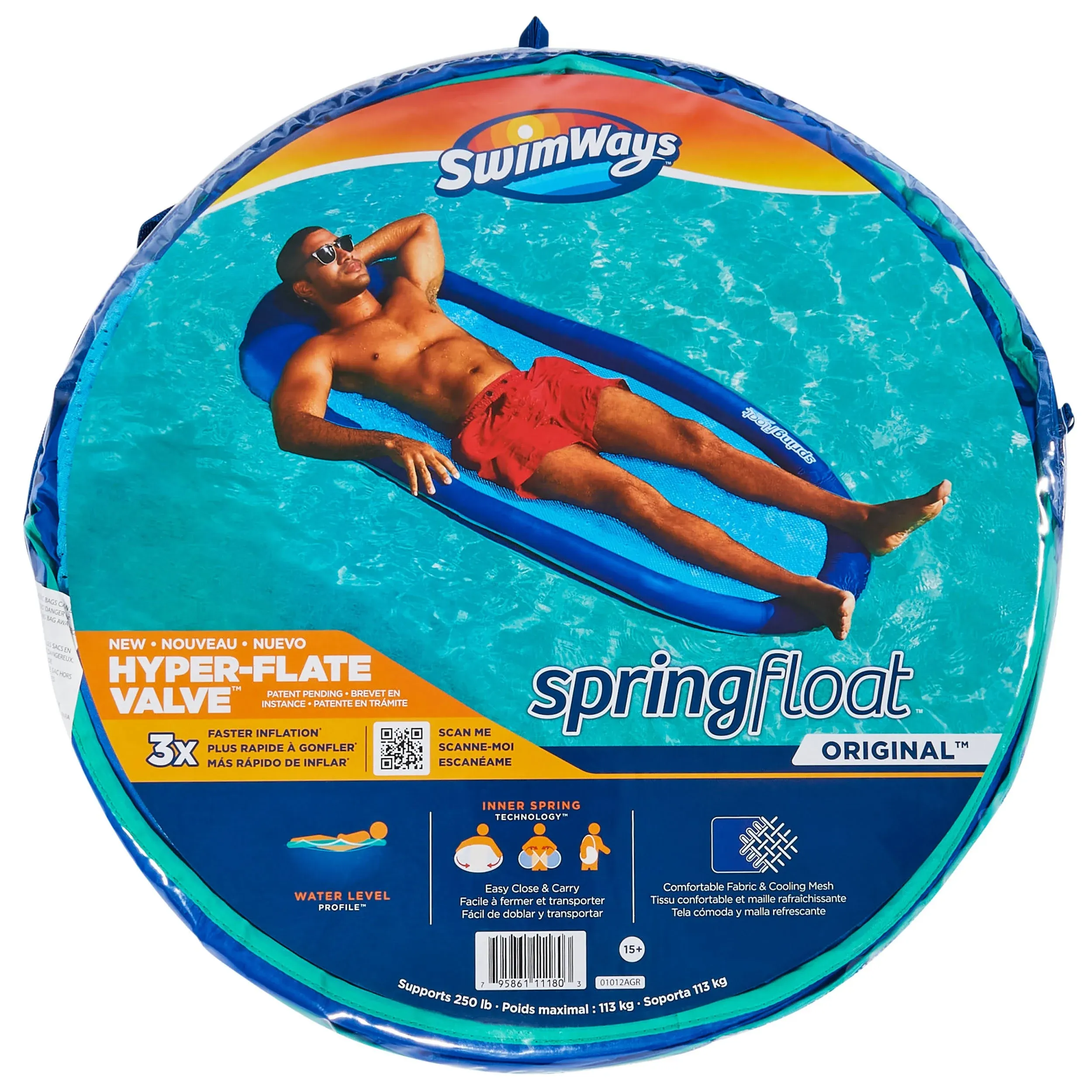 Swimways Premium Spring Float Hammock, Blue